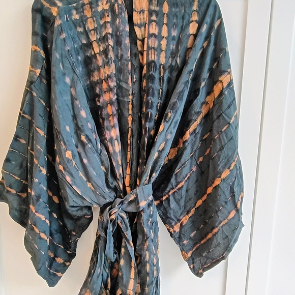 💋 Tie dye forest deep khaki robe/coverup *NEW - Picture 1 of 8